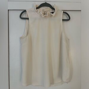 JCrew Cream Blouse with Ruffle Neck